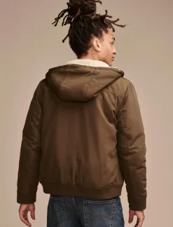 Lucky Brand lodi taslon hoody medium dark green*MEN Jackets & Outerwear