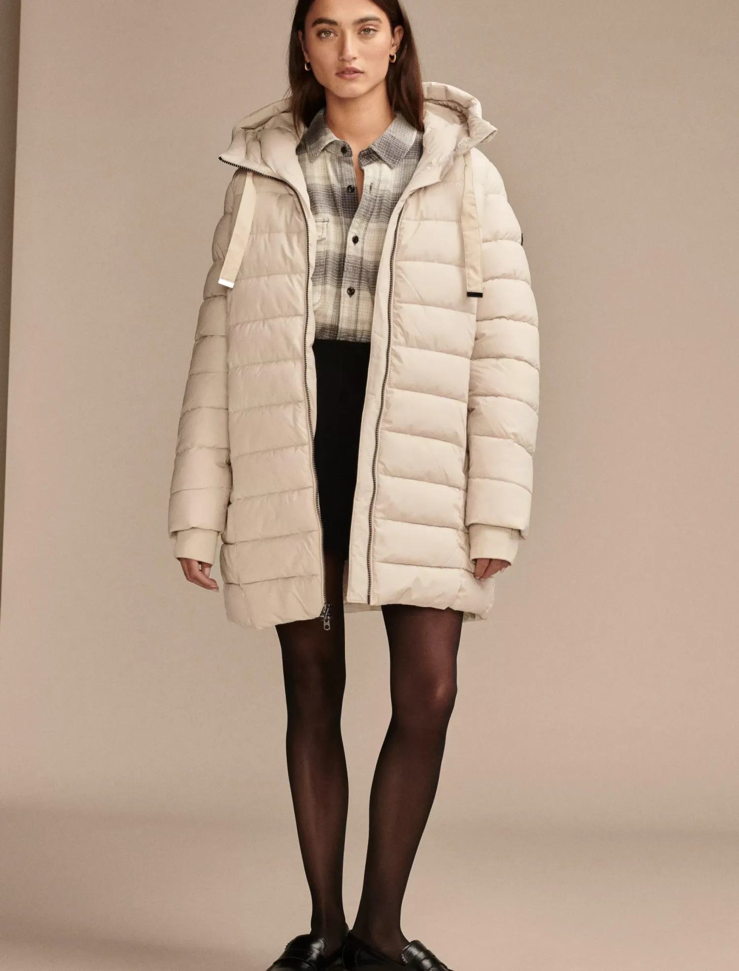 Lucky Brand long puffer coat light beige*WOMEN Jackets & Outerwear