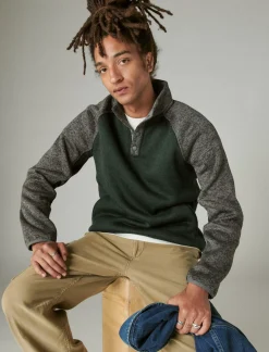 Lucky Brand los feliz fleece color block mock neck multi*MEN Activewear