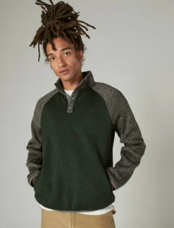 Lucky Brand los feliz fleece color block mock neck multi*MEN Activewear