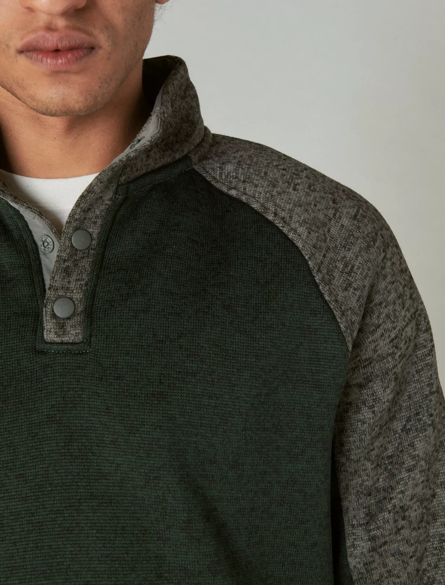Lucky Brand los feliz fleece color block mock neck multi*MEN Activewear