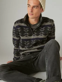Lucky Brand los feliz half zip mockneck multi*MEN Activewear