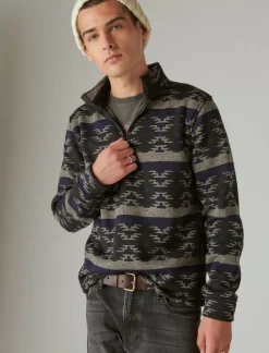 Lucky Brand los feliz half zip mockneck multi*MEN Activewear