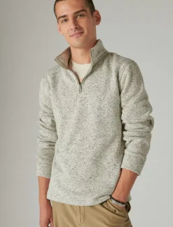 Lucky Brand los feliz half zip mockneck 104 cream*MEN Activewear
