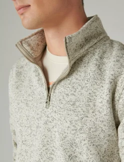 Lucky Brand los feliz half zip mockneck 104 cream*MEN Activewear