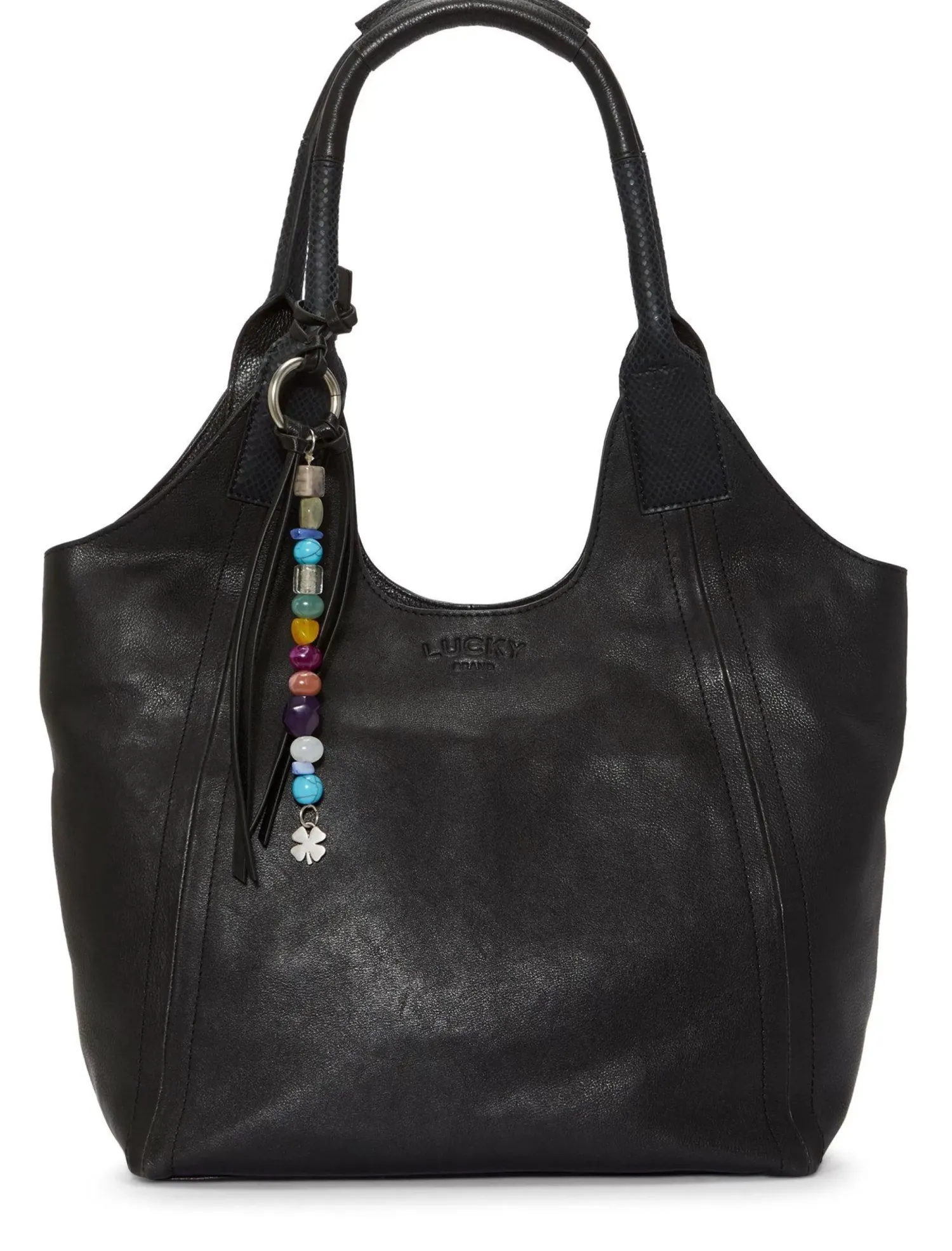 Lucky Brand love beaded leather tote black*WOMEN Handbags