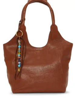 Lucky Brand love beaded leather tote dark brown*WOMEN Handbags