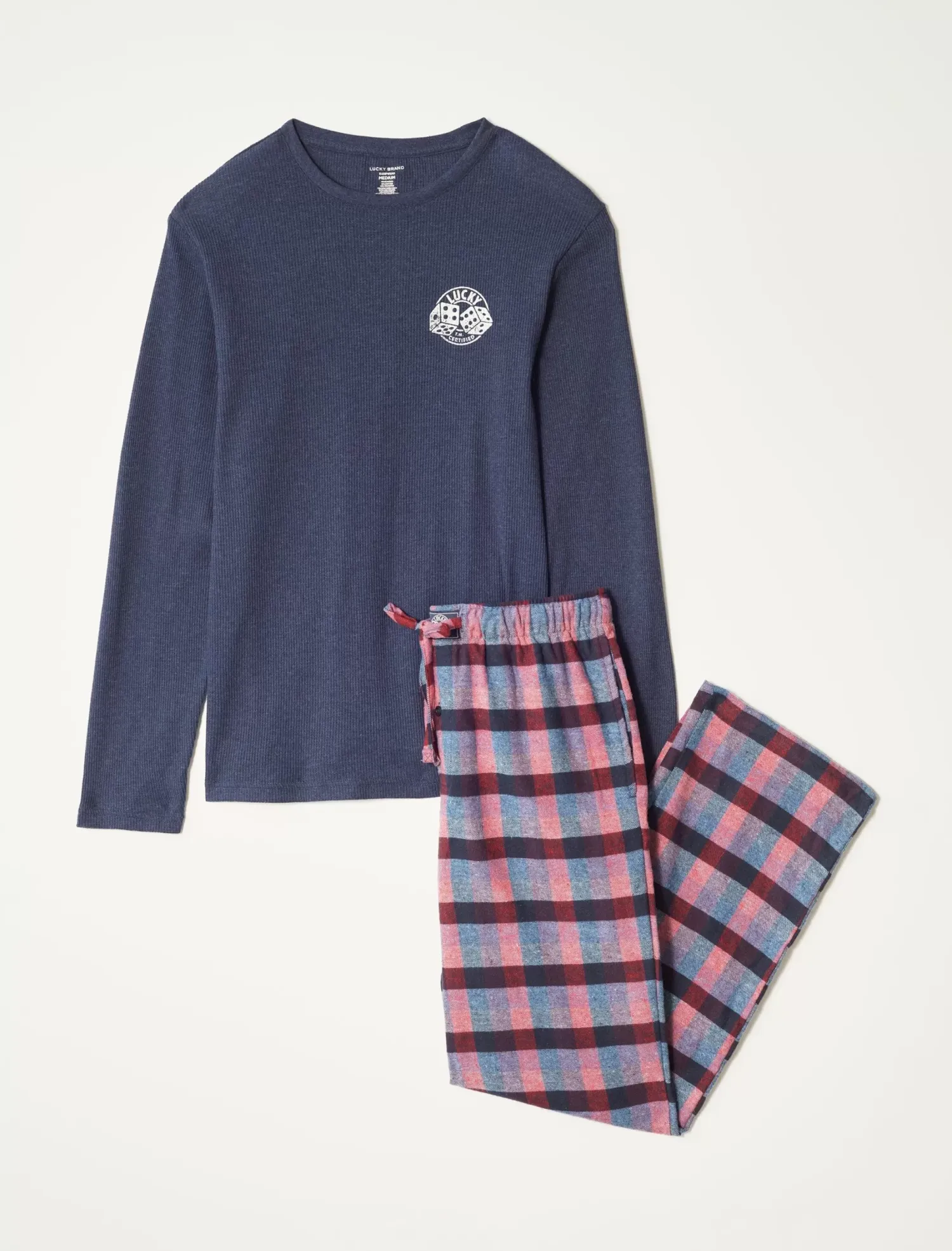 Lucky Brand l/s thermal crew & flannel pant giftset multi*MEN Underwear & Sleepwear|Loungewear