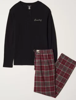 Lucky Brand l/s thermal henley & flannel pant giftset multi*MEN Underwear & Sleepwear|Loungewear