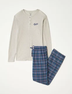 Lucky Brand l/s thermal henley & flannel pant giftset multi*MEN Underwear & Sleepwear|Loungewear
