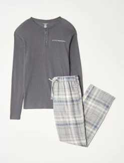 Lucky Brand l/s thermal henley & flannel pant giftset multi*MEN Underwear & Sleepwear|Loungewear
