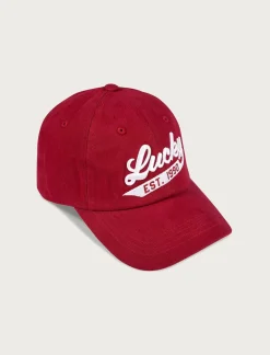 Lucky Brand lucky 1990 embroidered dad hat dark red*MEN|WOMEN Hats