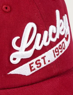 Lucky Brand lucky 1990 embroidered dad hat dark red*MEN|WOMEN Hats