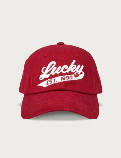 Lucky Brand lucky 1990 embroidered dad hat dark red*MEN|WOMEN Hats
