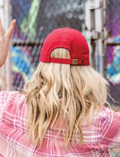 Lucky Brand lucky 1990 embroidered dad hat dark red*MEN|WOMEN Hats