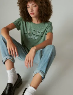 Lucky Brand lucky arch classic crew pine ridge*WOMEN Graphic Tees