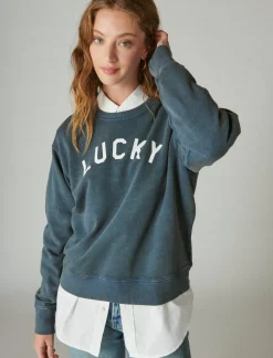 Lucky Brand lucky arch pullover midnight navy*WOMEN Activewear