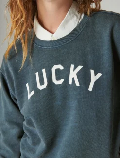 Lucky Brand lucky arch pullover midnight navy*WOMEN Activewear