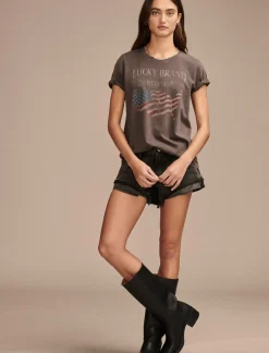 Lucky Brand america classic crew pavement*WOMEN Graphic Tees