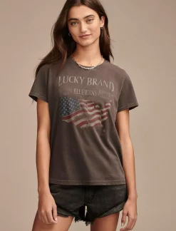 Lucky Brand america classic crew pavement*WOMEN Graphic Tees