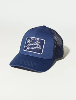 Lucky Brand patch trucker medium dark blue*MEN Hats
