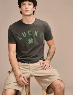 Lucky Brand lucky clover jet black*MEN Graphic Tees