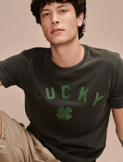 Lucky Brand lucky clover jet black*MEN Graphic Tees