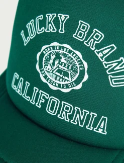 Lucky Brand lucky collegiate trucker hat dark green*MEN|WOMEN Hats