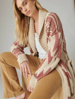 Lucky Brand lucky heritage cardigan apple butter combo*WOMEN Sweaters & Sweatshirts