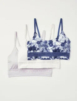 Lucky Brand lucky lace tie dye bra 3 pack medium blue*WOMEN Intimates & Sleepwear