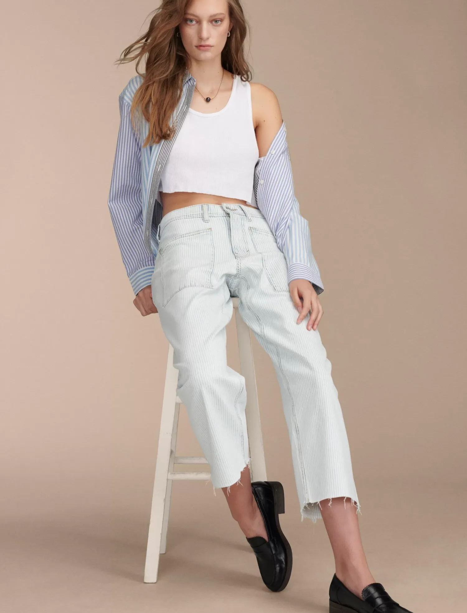 Lucky Brand lucky legend patch pocket high rise wide trackline*WOMEN|JEANS Jeans|Wide Leg