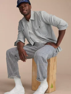 Lucky Brand lucky legend railroad stripe denim carpenter pant preston*MEN Pants|Jeans