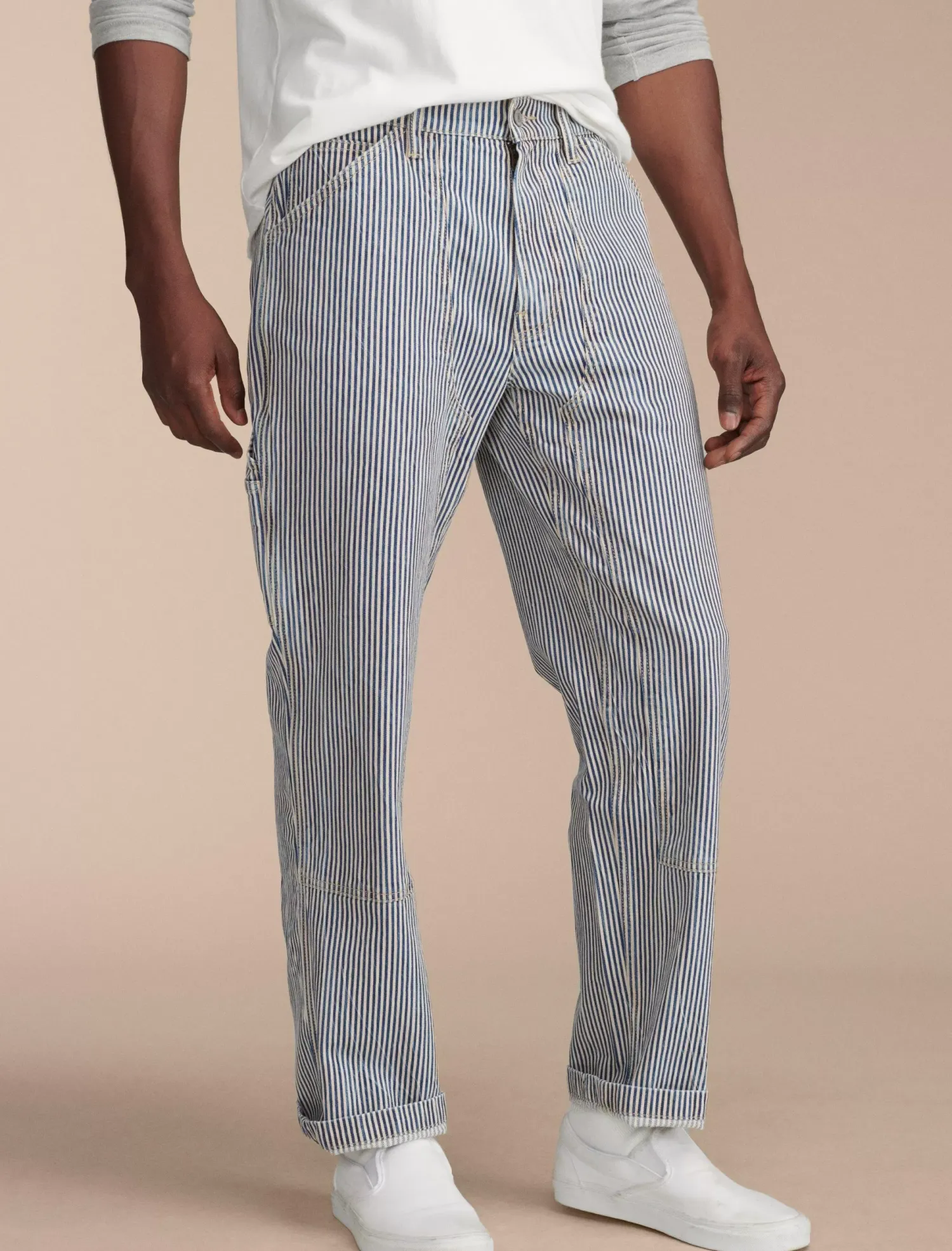 Lucky Brand lucky legend railroad stripe denim carpenter pant preston*MEN Pants|Jeans