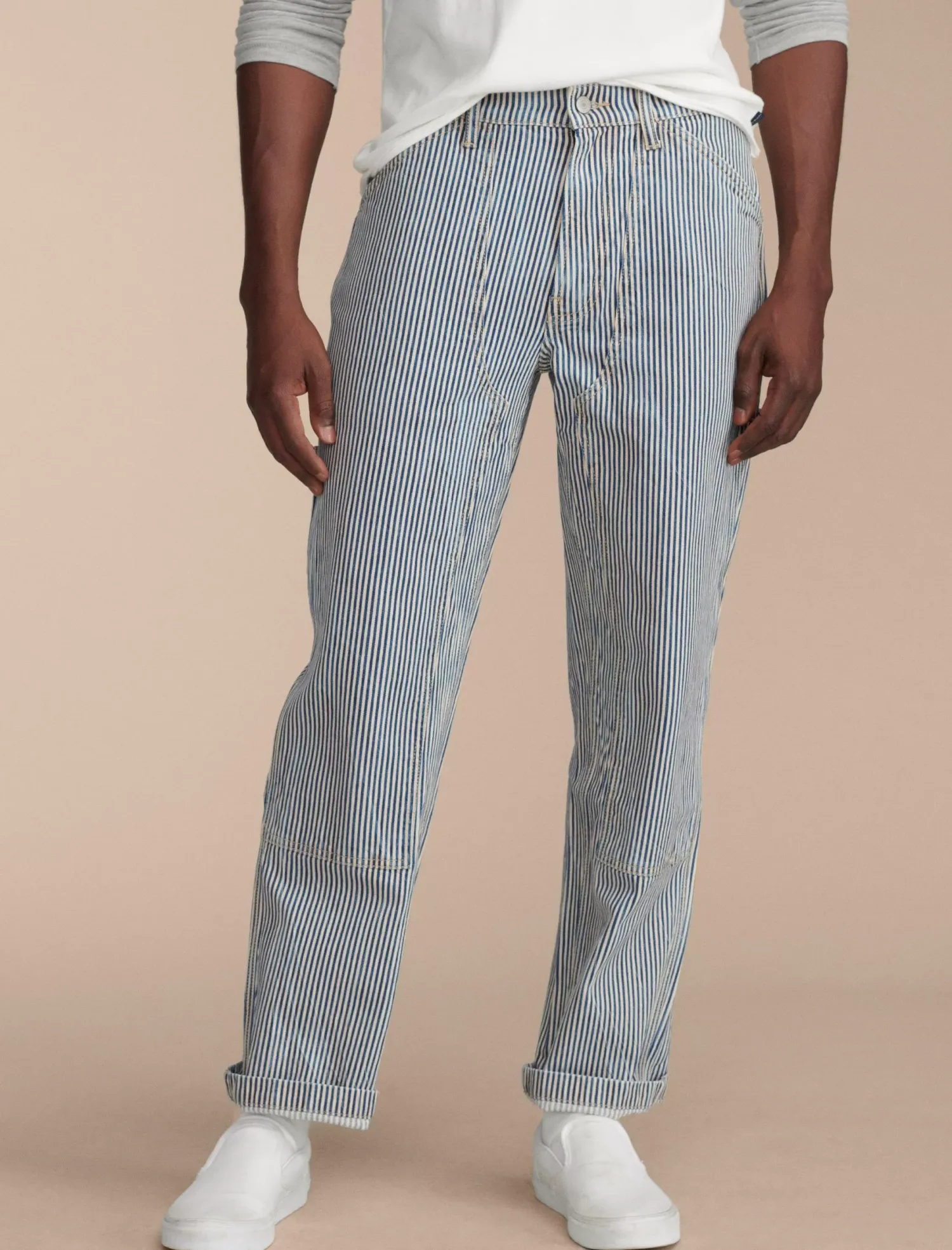 Lucky Brand lucky legend railroad stripe denim carpenter pant preston*MEN Pants|Jeans