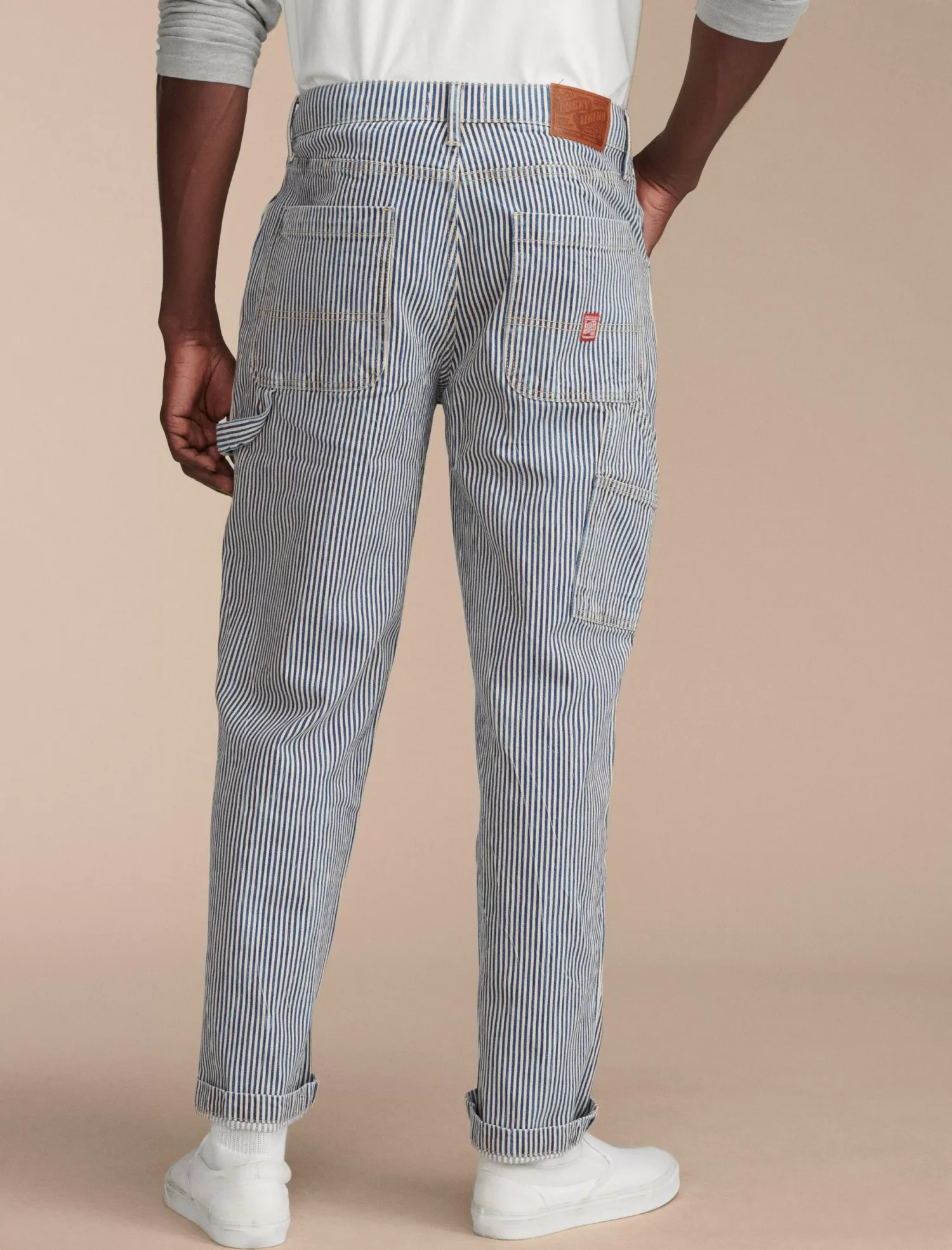 Lucky Brand lucky legend railroad stripe denim carpenter pant preston*MEN Pants|Jeans