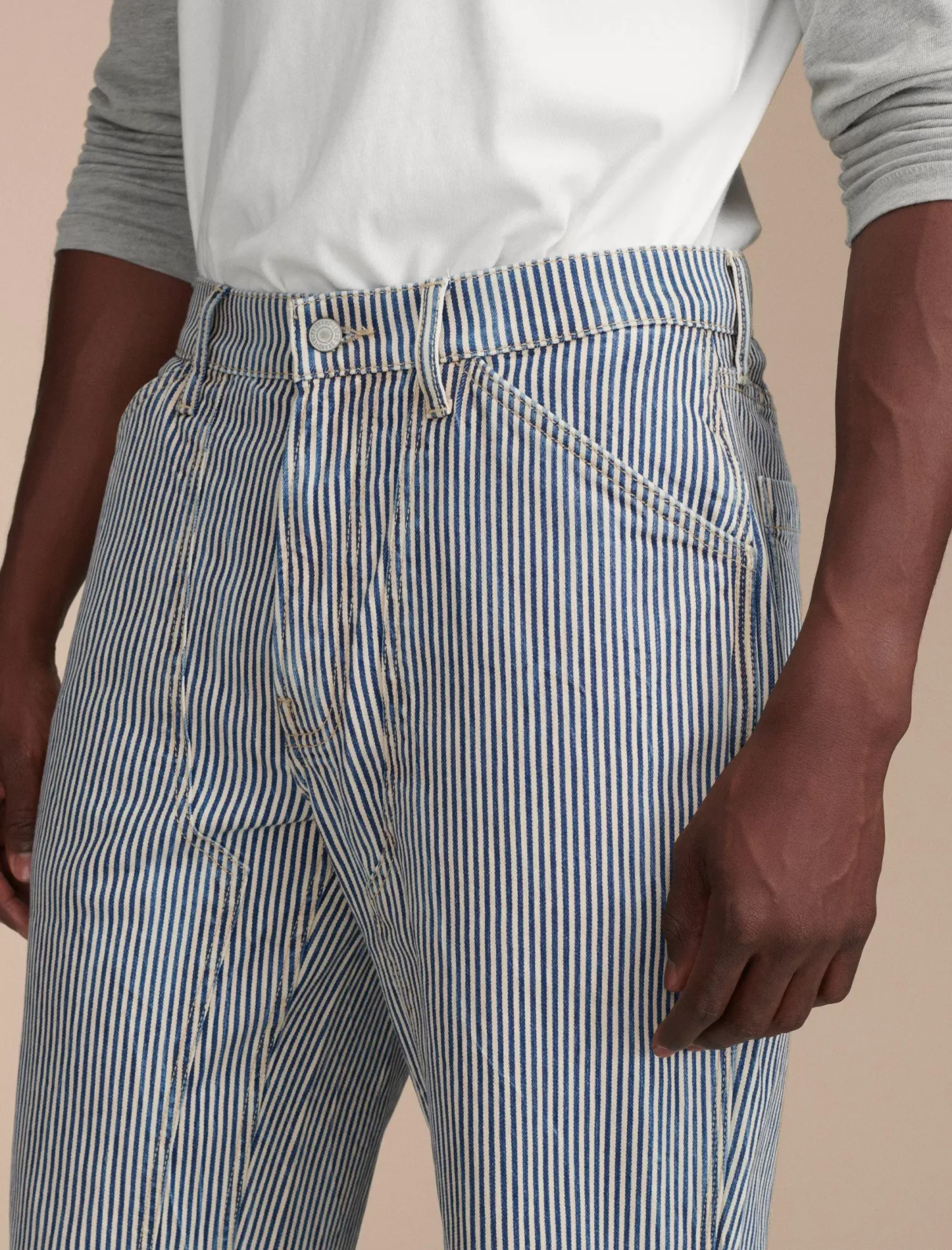 Lucky Brand lucky legend railroad stripe denim carpenter pant preston*MEN Pants|Jeans