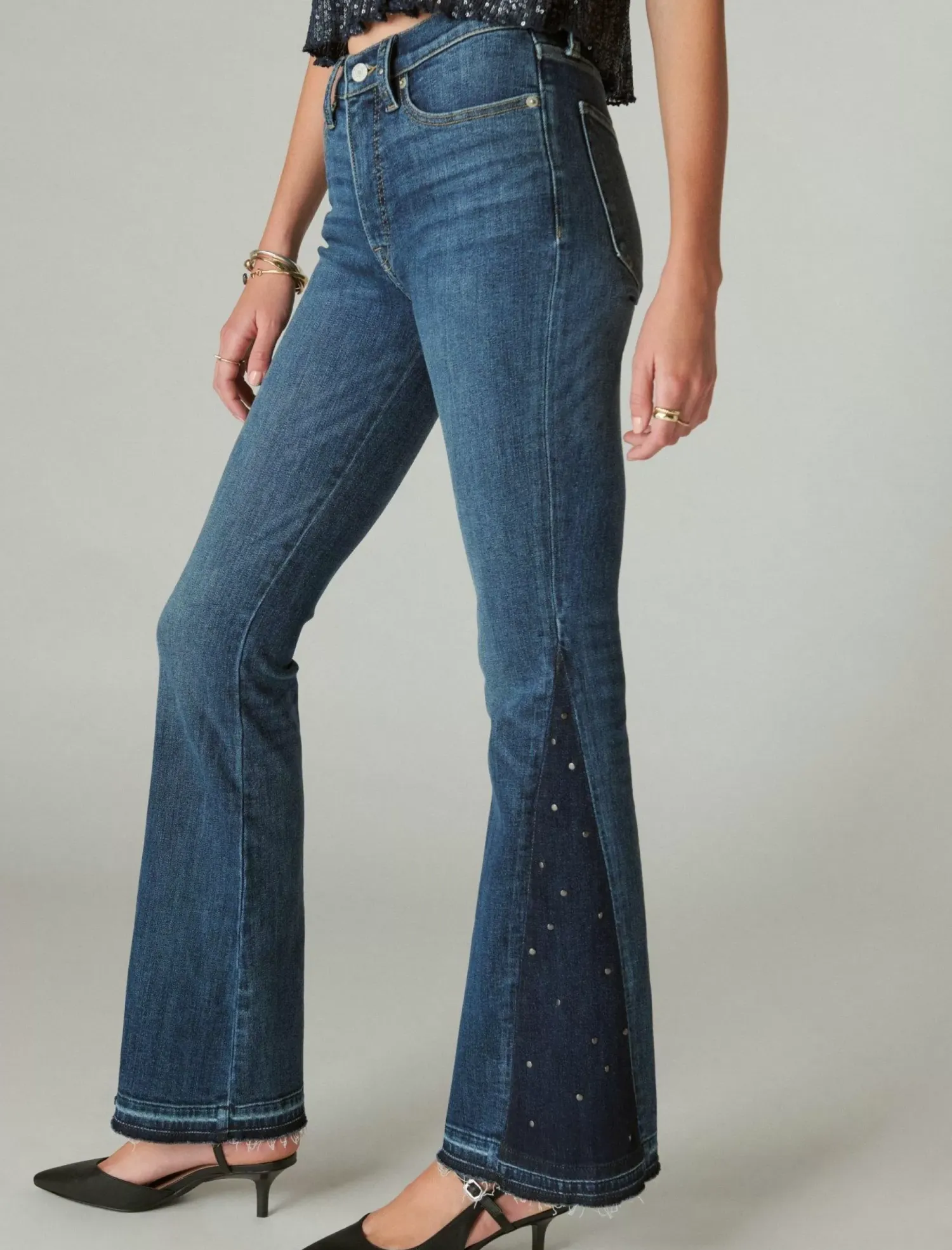 Lucky Brand lucky legend studded high rise stevie flare gypsy*WOMEN|JEANS Jeans|Flare