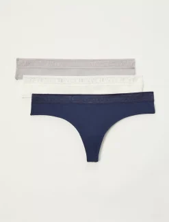 Lucky Brand lucky logo thong 3 pk dark blue*WOMEN Intimates & Sleepwear