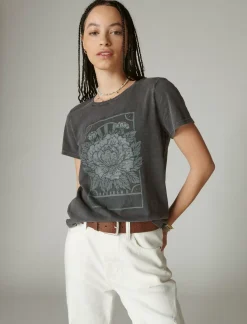 Lucky Brand lucky matchbox classic crew nine iron*WOMEN Graphic Tees