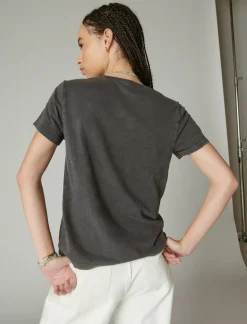 Lucky Brand lucky matchbox classic crew nine iron*WOMEN Graphic Tees