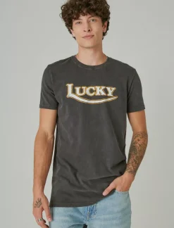 Lucky Brand lucky moto logo tee jet black*MEN Graphic Tees