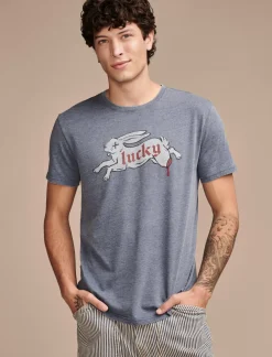 Lucky Brand lucky rabbits foot ensign blue*MEN Graphic Tees