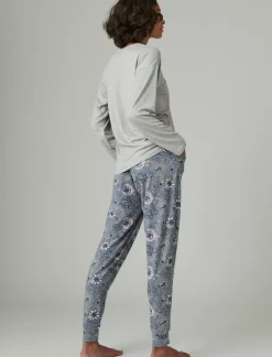 Lucky Brand lucky script & jogger sleep set dark grey*WOMEN Intimates & Sleepwear