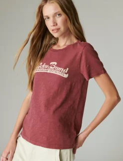 Lucky Brand lucky specialists classic crew tawny port*WOMEN Graphic Tees