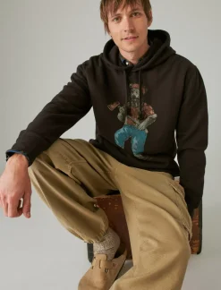 Lucky Brand lumberjack bear hoodie jet black*MEN Activewear