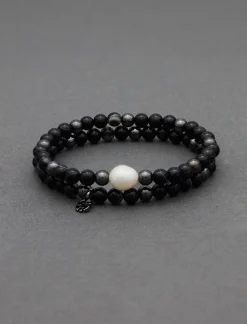 Lucky Brand mens beaded bracelet silver*MEN Jewelry