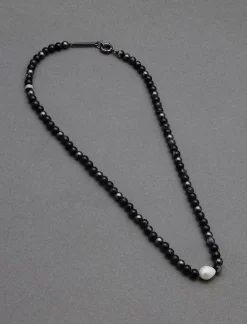 Lucky Brand mens beaded necklace silver*MEN Jewelry