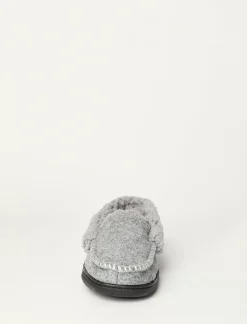 Lucky Brand men's faux wool sherpa lined slipper charcoal*MEN Shoes