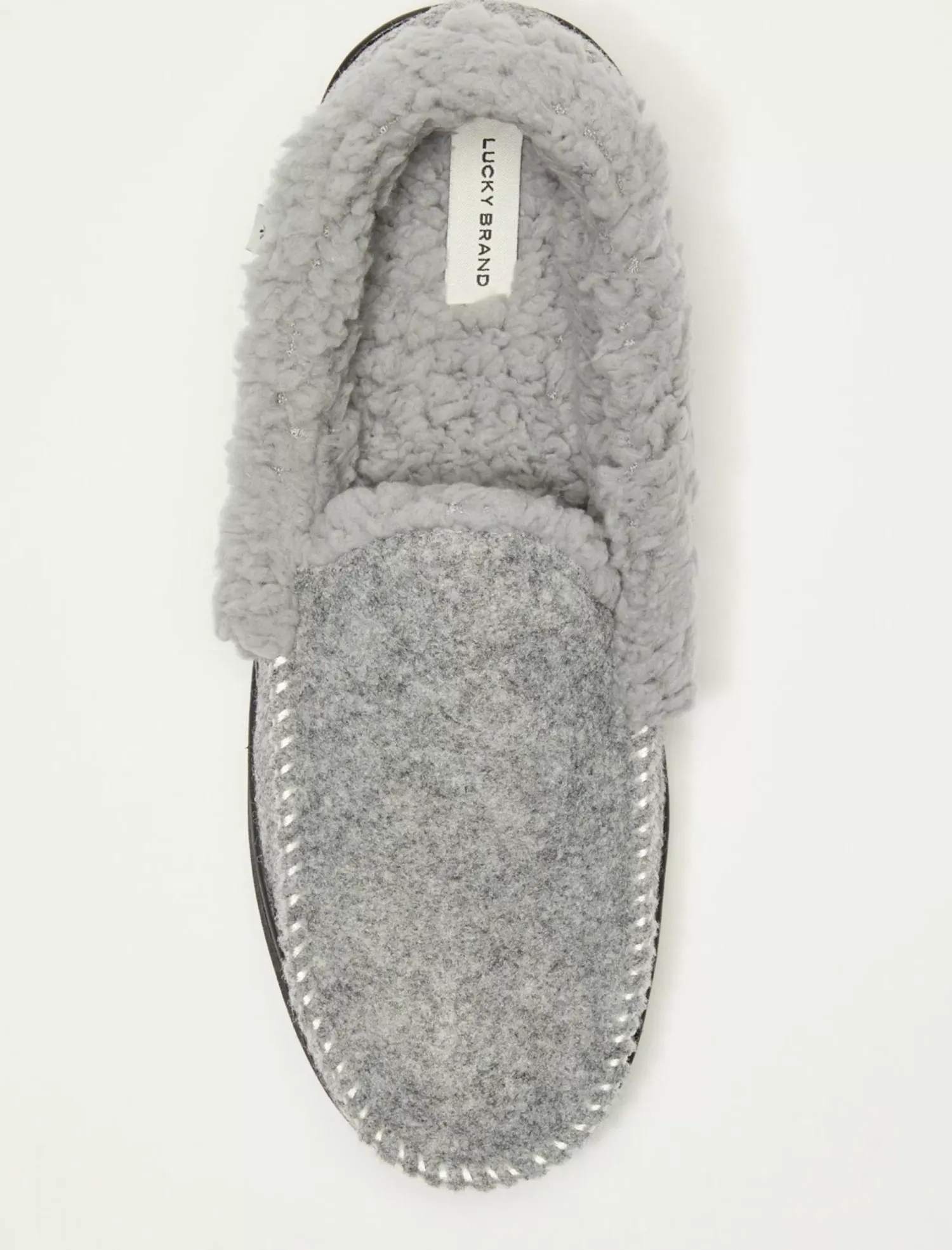 Lucky Brand men's faux wool sherpa lined slipper charcoal*MEN Shoes