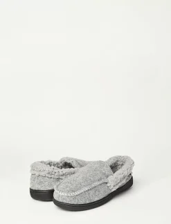 Lucky Brand men's faux wool sherpa lined slipper charcoal*MEN Shoes